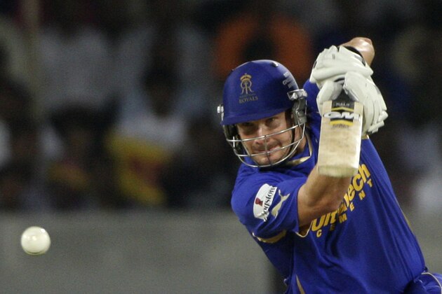 Rajasthan Royals' Shane Watson bats during their Indian Premier League (IPL) cricket match against Deccan Chargers in Hyderabad, India, Friday, May 18, 2012. (AP Photo/Mahesh Kumar A.)