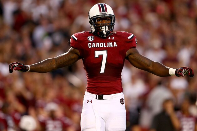 COLUMBIA, SC - SEPTEMBER 14: Jadeveon Clowney #7 of the South Carolina Gamecocks during their game at Williams-Brice Stadium on September 14, 2013 in Columbia, South Carolina. (Photo by Streeter Lecka/Getty Images) COLUMBIA, SC - SEPTEMBER 14: Jadeveon Clowney #7 of the South Carolina Gamecocks during their game at Williams-Brice Stadium on September 14, 2013 in Columbia, South Carolina. (Photo by Streeter Lecka/Getty Images)