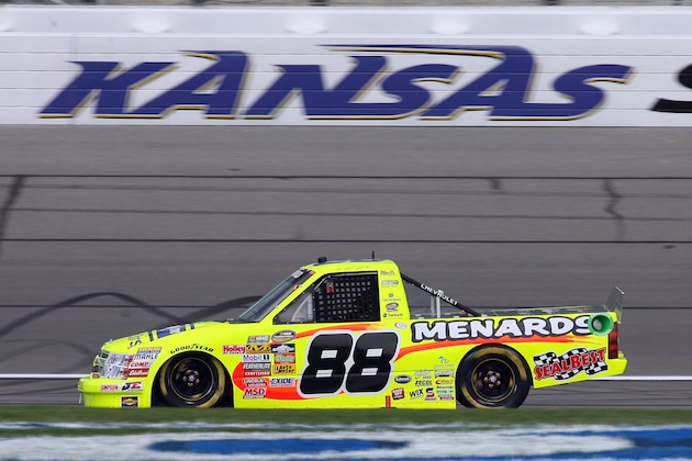 KANSAS CITY, KS - JUNE 04:  Matt Crafton drives the #88 Ideal Door/Menards Chevrolet during qualifying for the NASCAR Camping World Truck Series O'Reilly Auto Parts 250 at Kansas Speedway on June 4, 2011 in Kansas City, Kansas.  (Photo by Tim Umphrey/Getty Images for NASCAR)