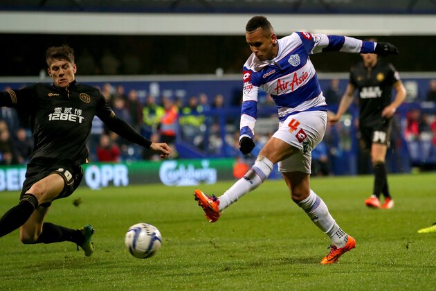 LONDON, ENGLAND - MARCH 25:  Ravel Morrison of Queens Park Rangers shoots at goal during the Sky Bet Championship match between Queens Park Rangers and Wigan Athletic at Loftus Road on March 25, 2014 in London, England.  (Photo by Clive Rose/Getty Images)