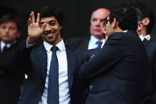 MANCHESTER, ENGLAND - AUGUST 23:  Manchester City owner Sheik Mansour looks on during the Barclays Premier League match between Manchester City and Liverpool at City of Manchester Stadium on August 23, 2010 in Manchester, England.  (Photo by Laurence Griffiths/Getty Images)