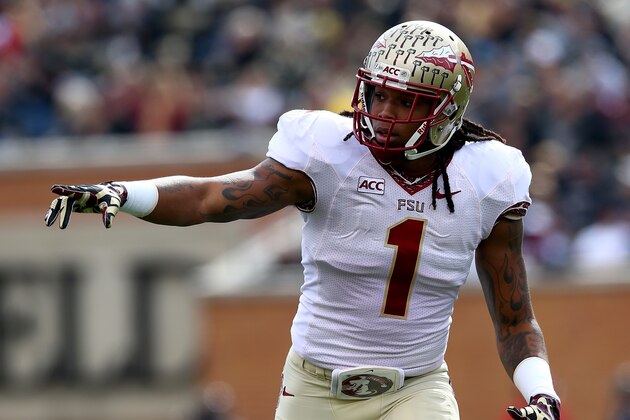 WINSTON SALEM, NC - NOVEMBER 09:  Kelvin Benjamin #1 of the Florida State Seminoles during their game at BB&T Field on November 9, 2013 in Winston Salem, North Carolina.  (Photo by Streeter Lecka/Getty Images)