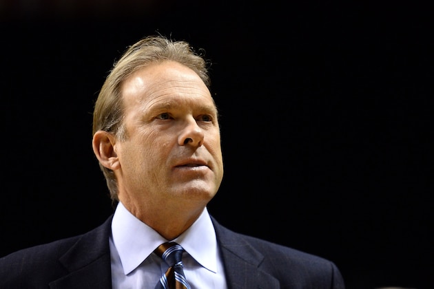 LAS VEGAS, NV - OCTOBER 10:  Assistant coach Kurt Rambis of the Los Angeles Lakers watches the team take on the Sacramento Kings during their preseason game at the MGM Grand Garden Arena on October 10, 2013 in Las Vegas, Nevada. Sacramento won 104-86. NOTE TO USER: User expressly acknowledges and agrees that, by downloading and or using this photograph, User is consenting to the terms and conditions of the Getty Images License Agreement.  (Photo by Ethan Miller/Getty Images)