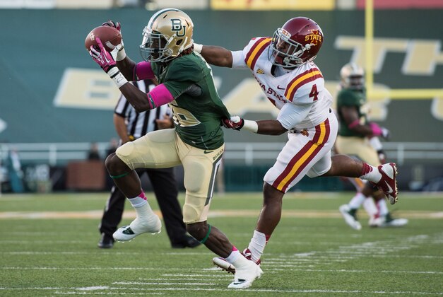Oct 19, 2013; Waco, TX, USA; Baylor Bears wide receiver Tevin Reese (16) during the game against the Iowa State Cyclones at Floyd Casey Stadium. The Bears defeated the Cyclones 71-7. Mandatory Credit: Jerome Miron-USA TODAY Sports