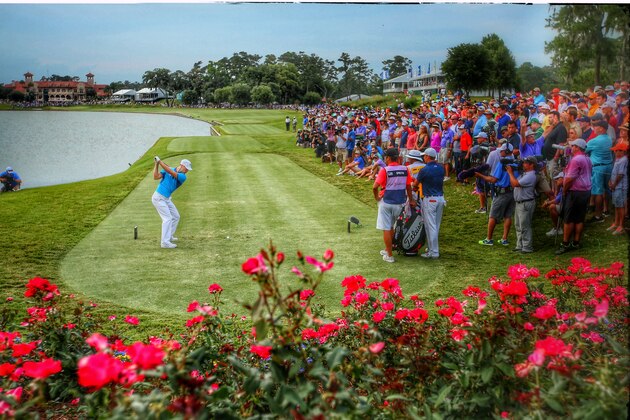 PONTE VEDRA BEACH, FL - MAY 10:   (EDITORS NOTE: This image has been processed using digital filters) Martin Kaymer of Germany hits his tee shot on the 18th hole during the third round of THE PLAYERS Championship on the stadium course at TPC Sawgrass on May 10, 2014 in Ponte Vedra Beach, Florida.  (Photo by Richard Heathcote/Getty Images)