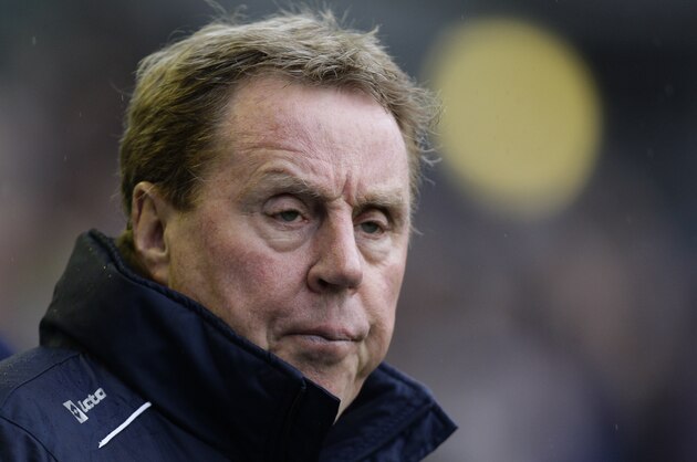 Queens Park Rangers' manager Harry Redknapp takes to the touchline before his team's English Premier League soccer match against Everton at Goodison Park Stadium, Liverpool, England, Saturday April 13, 2013. (AP Photo/Jon Super)