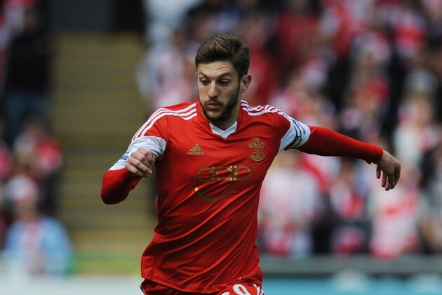 SWANSEA, WALES - MAY 03: Adam Lallana of Southampton in action during the Barclays Premier League match between Swansea City and Southampton at Liberty Stadium on May 3, 2014 in Swansea, Wales. Photo by Steve Bardens/Getty Images)