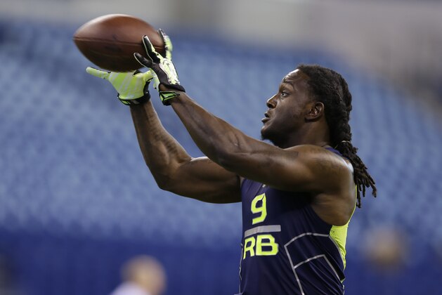 Alabama State running back Isaiah Crowell runs a drill at the NFL football scouting combine in Indianapolis, Sunday, Feb. 23, 2014. (AP Photo/Michael Conroy) Alabama State running back Isaiah Crowell runs a drill at the NFL football scouting combine in Indianapolis, Sunday, Feb. 23, 2014. (AP Photo/Michael Conroy)