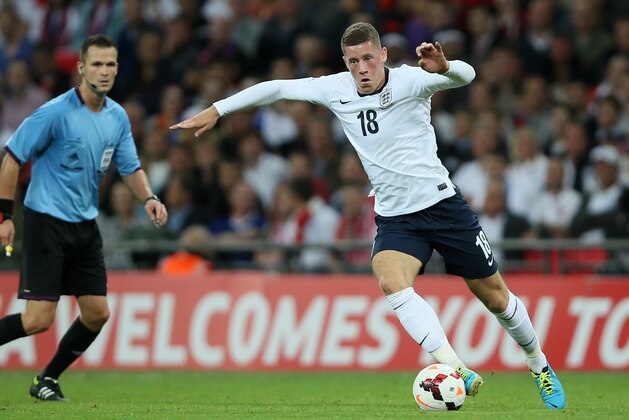 England's Ross Barkley in action against Moldova during the World Cup qualifier group H soccer match between England and Moldova at Wembley Stadium in London, Friday, Sept. 6, 2013. (AP Photo/Alastair Grant)