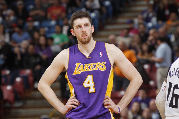SACRAMENTO, CA - APRIL 2: Ryan Kelly #4 of the Los Angeles Lakers in a game against the Sacramento Kings on April 2, 2014 at Sleep Train Arena in Sacramento, California. NOTE TO USER: User expressly acknowledges and agrees that, by downloading and or using this photograph, User is consenting to the terms and conditions of the Getty Images Agreement. Mandatory Copyright Notice: Copyright 2014 NBAE (Photo by Rocky Widner/NBAE via Getty Images)