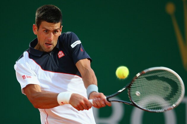MONTE-CARLO, MONACO - APRIL 18:  Novak Djokovic of Serbia in action against Guillermo Garcia-Lopez of Spain during day six of the ATP Monte Carlo Rolex Masters Tennis at Monte-Carlo Sporting Club on April 18, 2014 in Monte-Carlo, Monaco.  (Photo by Julian Finney/Getty Images)