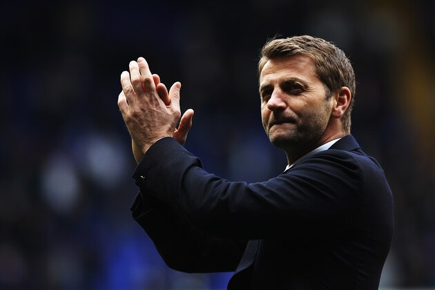 LONDON, ENGLAND - MAY 11:  Tottenham Hotspur interim manager Tim Sherwood acknowledges his sides fans following the Barclays Premier League match between Tottenham Hotspur and Aston Villa at White Hart Lane on May 11, 2014 in London, England.  (Photo by Clive Rose/Getty Images)