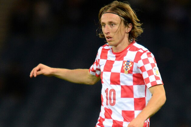 GLASGOW,  SCOTLAND - OCTOBER 15:  Luka Modric of Croatia in action during the FIFA 2014 World Cup Qualifying Group A match between Scotland and Croatia at Hampden Park on October 15, 2013.  (Photo by Mark Runnacles/Getty Images)