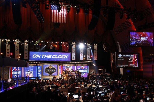 NEW YORK, NY - MAY 08:  A general view during introductions proir to the start of the first round of the 2014 NFL Draft at Radio City Music Hall on May 8, 2014 in New York City.  (Photo by Cliff Hawkins/Getty Images)
