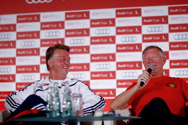 MUNICH, GERMANY - JULY 28:  Head coach of Bayern Louis van Gaal and head coach of Manchester United Sir Alex Ferguson attend the press conference during the Audi Cup 2009 at the Westin Hotel on July 28, 2009 in Munich, Germany.  (Photo by Friedemann Vogel/Getty Images for Audi)