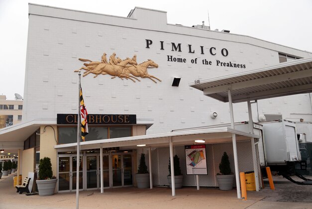 May 14, 2014; Baltimore, MD, USA; A general view of Pimlico Race Course in preparation for the 2014 Preakness Stakes. Mandatory Credit: Mitch Stringer-USA TODAY Sports May 14, 2014; Baltimore, MD, USA; A general view of Pimlico Race Course in preparation for the 2014 Preakness Stakes. Mandatory Credit: Mitch Stringer-USA TODAY Sports