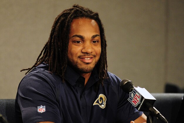 May 13, 2014; St. Louis, MO, USA; St. Louis Rams third round pick running back Tre Mason talks with the media during a press conference at Rams Park. Mandatory Credit: Jeff Curry-USA TODAY Sports