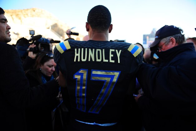 Dec 31, 2013; El Paso, TX, USA; UCLA Bruins quarterback Brett Hundley (17) is interviewed after the game against the Virginia Tech Hokies in the 2013 Sun Bowl at Sun Bowl Stadium. UCLA defeated Virginia Tech 42-12. Mandatory Credit: Andrew Weber-USA TODAY Sports