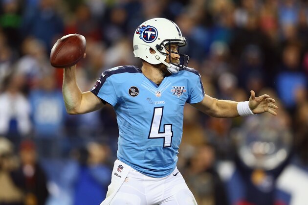 NASHVILLE, TN - NOVEMBER 14:  Ryan Fitzpatrick #4 of the Tennessee Titans throws a pass during the game against the Indianapolis Colts at LP Field on November 14, 2013 in Nashville, Tennessee.  (Photo by Andy Lyons/Getty Images)
