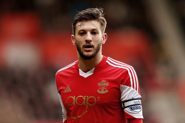 SOUTHAMPTON, ENGLAND - FEBRUARY 08:  Adam Lallana of Southampton during the Barclays Premier League match between Southampton and Stoke City at St Mary's Stadium on February 8, 2014 in Southampton, England.  (Photo by Scott Heavey/Getty Images)