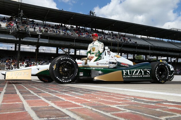 INDIANAPOLIS, IN - MAY 17:  Ed Carpenter, driver of the #20 Fuzzy's Vodka Ed Carpenter Racing Chevrolet Dallara poses for a photo for after qualifying for the 98th Indianapolis 500 Mile Race on May 17, 2014 at the Indianapolis Motor Speedway in Indianapolis, Indiana.  (Photo by Jonathan Ferrey/Getty Images)