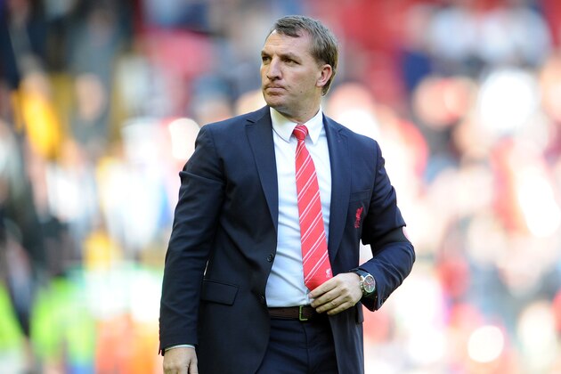 Liverpool's manager Brendan Rodgers during their English Premier League soccer match against Newcastle United at Anfield in Liverpool, England, Sunday May 11, 2014. (AP Photo/Clint Hughes)