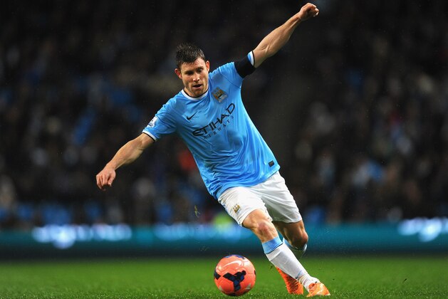MANCHESTER, ENGLAND - JANUARY 15:  James Milner of Manchester City in action during the Budweiser FA Cup Third Round Replay match between Manchester City and Blackburn Rovers at the Etihad Stadium on January 15, 2014 in Manchester, England.  (Photo by Stu Forster/Getty Images)
