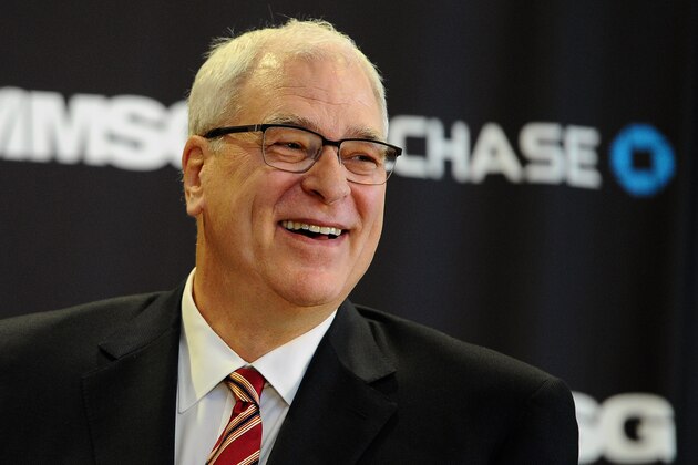 NEW YORK, NY - MARCH 18:  Phil Jackson looks on during his introductory press conference as President of the New York Knicks at Madison Square Garden on March 18, 2014 in New York City.  (Photo by Maddie Meyer/Getty Images)