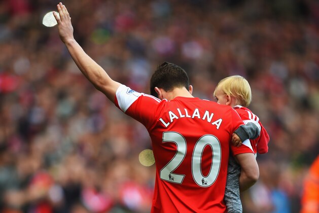 SOUTHAMPTON, ENGLAND - MAY 11:  Adam Lallana of Southampton walks on the pitch following the Barclays Premier League match between Southampton and Manchester United at St Mary's Stadium on May 11, 2014 in Southampton, England.  (Photo by Mike Hewitt/Getty Images)