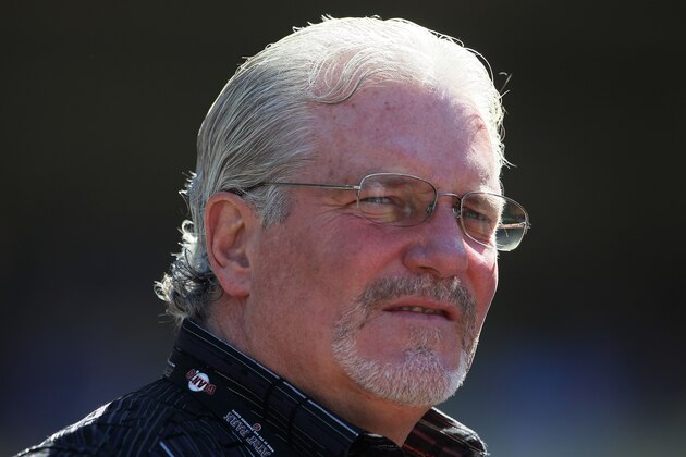 LOS ANGELES, CA - MARCH 31:  San Francisco Giants general manager Brian Sabean looks on prior to the start of the game against the Los Angeles Dodgers on Opening Day at Dodger Stadium on March 31, 2011 in Los Angeles, California.  (Photo by Jeff Gross/Getty Images)
