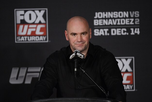 December 14, 2013; Sacramento, CA, USA; UFC president Dana White addresses the media during the press conference after UFC on FOX 9 at Sleep Train Arena. Mandatory Credit: Kyle Terada-USA TODAY Sports