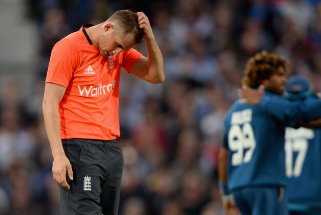 LONDON, ENGLAND - MAY 20:  Alex Hales of England holds his head during the NatWest International T20 match between England and Sri Lanka at The Kia Oval on May 20, 2014 in London, England.  (Photo by Gareth Copley/Getty Images)