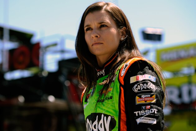 KANSAS CITY, KS - MAY 09:  Danica Patrick, driver of the #10 GoDaddy Chevrolet, stands in the garage area during practice for the NASCAR Sprint Cup Series 5-Hour Energy 400 at Kansas Speedway on May 9, 2014 in Kansas City, Kansas.  (Photo by Jared C. Tilton/Getty Images)
