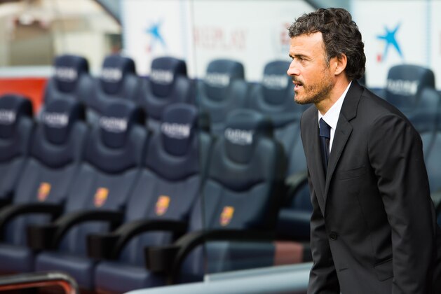 BARCELONA, SPAIN - MAY 21: Luis Enrique Martinez during his official presentation as new coach of FC Barcelona at Camp Nou on May 21, 2014 in Barcelona, Spain. (Photo by Alex Caparros/Getty Images)