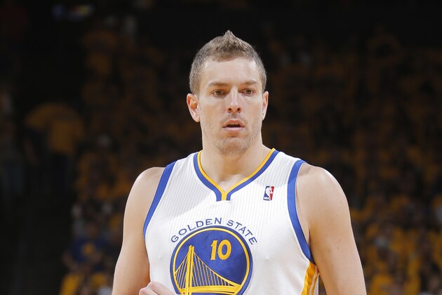 OAKLAND, CA - MAY 1:  David Lee #10 of the Golden State Warriors during the game against the Los Angeles Clippers in Game Six of the Western Conference Quarterfinals during the 2014 NBA Playoffs at Oracle Arena on May 1, 2014 in Oakland, California. NOTE TO USER: User expressly acknowledges and agrees that, by downloading and/or using this Photograph, user is consenting to the terms and conditions of Getty Images License Agreement. Mandatory Copyright Notice: Copyright 2014 NBAE (Photo by Rocky Widner/NBAE via Getty Images)