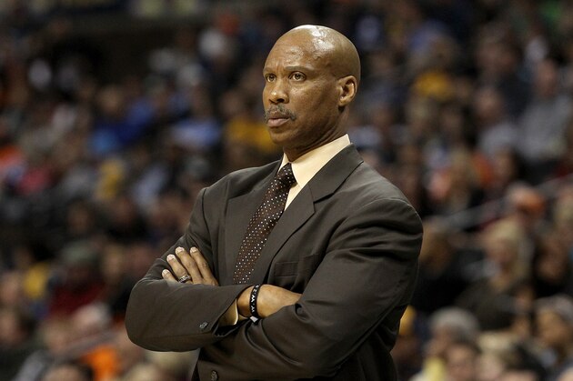 DENVER, CO - JANUARY 11:  Byron Scott of the Cleveland Cavaliers looks on against the Denver Nuggets at Pepsi Center on January 11, 2013 in Denver, Colorado.  NOTE TO USER: User expressly acknowledges and agrees that, by downloading and or using this Photograph, user is consenting to the terms and conditions of the Getty Images License Agreement.  (Photo by Chris Chambers/Getty Images)