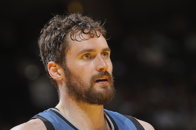 OAKLAND, CA - APRIL 14: Kevin Love #42 of the Minnesota Timberwolves during a game against the Golden State Warriors on April 14, 2014 at Oracle Arena in Oakland, California. NOTE TO USER: User expressly acknowledges and agrees that, by downloading and or using this photograph, user is consenting to the terms and conditions of Getty Images License Agreement. Mandatory Copyright Notice: Copyright 2014 NBAE (Photo by Rocky Widner/NBAE via Getty Images)