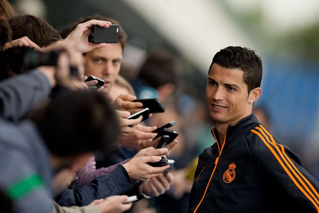 MADRID, SPAIN - MAY 20:  Cristiano Ronaldo of Real Madrid CF during the Real Madrid media day, prior to UEFA Champions League final against Club Atletico de Madrid, at Valdebebas Sport City on May 20, 2014 in Madrid, Spain.  (Photo by Gonzalo Arroyo Moreno/Getty Images)