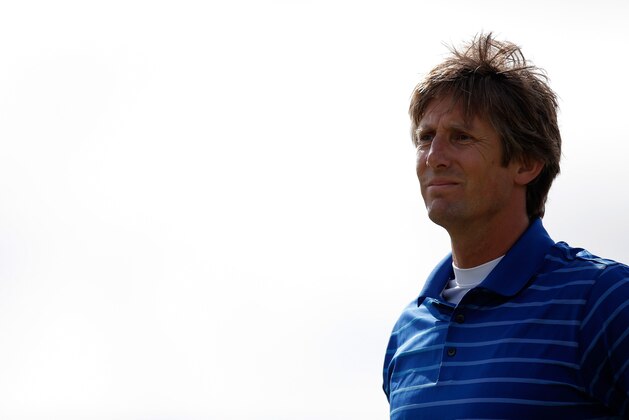 ZANDVOORT, NETHERLANDS - SEPTEMBER 11:  Former footballer, Edwin van der Sar in action during the KLM Open Pro-Am at Kennemer G & CC on September 11, 2013 in Zandvoort, Netherlands.  (Photo by Dean Mouhtaropoulos/Getty Images)