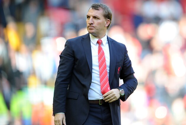 Liverpool's manager Brendan Rodgers during their English Premier League soccer match against Newcastle United at Anfield in Liverpool, England, Sunday May 11, 2014. (AP Photo/Clint Hughes)
