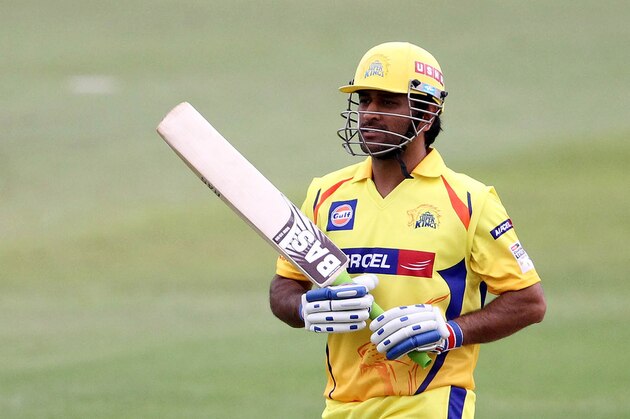 DURBAN, SOUTH AFRICA - OCTOBER 22:  MS Dhoni of Chennai is dismissed during the Champions League twenty20 match between Chennai Super Kings and Yorkshire Carnegie at Sahara Stadium Kingsmead on October 22, 2012 in Durban, South Africa. (Photo by Anesh Debiky / Gallo Images/Getty Images)