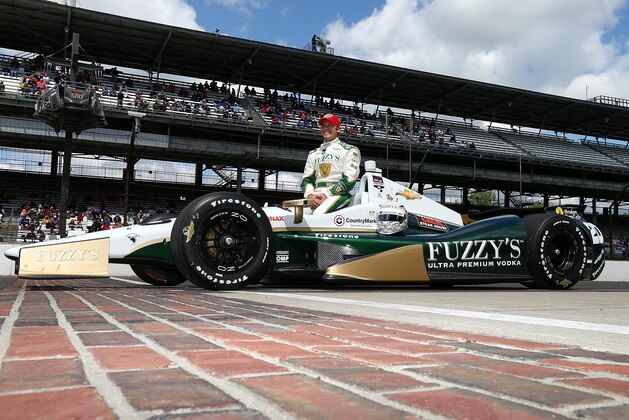 INDIANAPOLIS, IN - MAY 17:  Ed Carpenter, driver of the #20 Fuzzy's Vodka Ed Carpenter Racing Chevrolet Dallara poses for a photo for after qualifying for the 98th Indianapolis 500 Mile Race on May 17, 2014 at the Indianapolis Motor Speedway in Indianapolis, Indiana.  (Photo by Jonathan Ferrey/Getty Images)