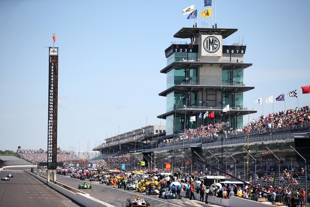 INDIANAPOLIS, IN - MAY 23: Cars drive down pit road during final practice on Carb Day for the 98th running of the Indianapolis 500 Mile Race on May 23, 2014 at Indianapolis Motor Speedway in Indianapolis, Indiana. (Photo by Chris Graythen/Getty Images) INDIANAPOLIS, IN - MAY 23: Cars drive down pit road during final practice on Carb Day for the 98th running of the Indianapolis 500 Mile Race on May 23, 2014 at Indianapolis Motor Speedway in Indianapolis, Indiana. (Photo by Chris Graythen/Getty Images)