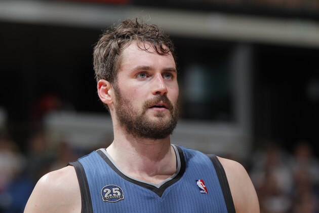 SACRAMENTO, CA - APRIL 13: Kevin Love #42 of the Minnesota Timberwolves in a game against the Sacramento Kings on April13, 2014 at Sleep Train Arena in Sacramento, California. NOTE TO USER: User expressly acknowledges and agrees that, by downloading and or using this photograph, User is consenting to the terms and conditions of the Getty Images Agreement. Mandatory Copyright Notice: Copyright 2014 NBAE (Photo by Rocky Widner/NBAE via Getty Images)