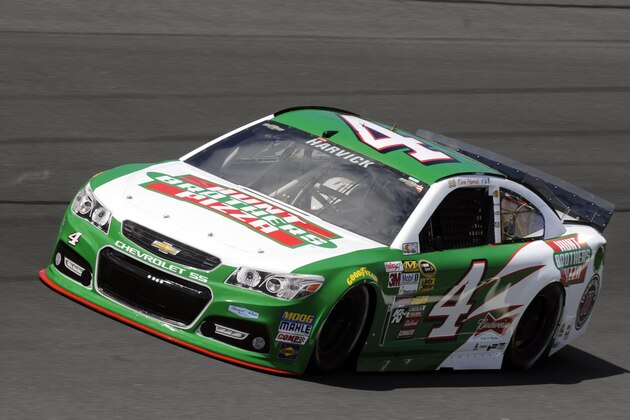 May 16, 2014; Charlotte, NC, USA; NASCAR Sprint Cup Series driver Kevin Harvick (4) during practice for the Sprint All-Star Race at Charlotte Motor Speedway. Mandatory Credit: Sam Sharpe-USA TODAY Sports