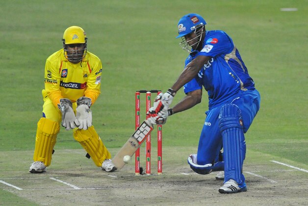 JOHANNESBURG, SOUTH AFRICA - OCTOBER 20: Kieron Pollard of Mumbai bats during the Karbonn Smart CLT20 match between Chennai Super Kings and Mumbai Indians at Bidvest Wanderers Stadium on October 20, 2012 in Johannesburg, South Africa. (Photo by Duif du Toit / Gallo Images/Getty Images)