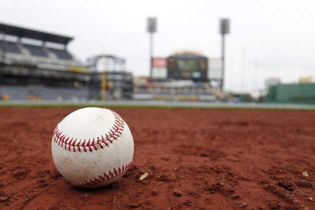 May 21, 2014; Pittsburgh, PA, USA; A baseball sits on the field before the Pittsburgh Pirates host the Baltimore Orioles at PNC Park. Mandatory Credit: Charles LeClaire-USA TODAY Sports