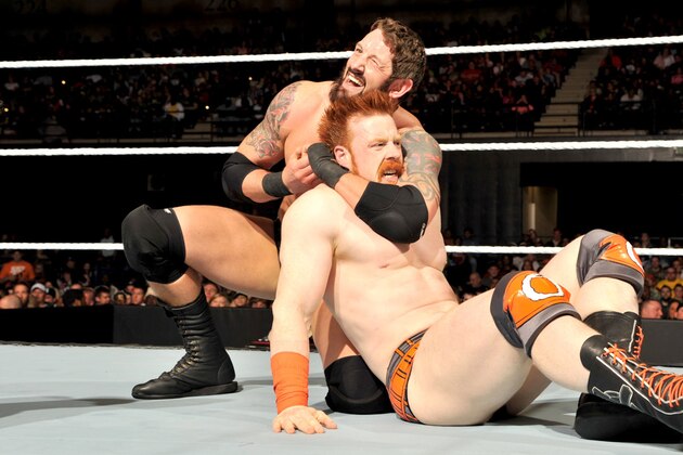Bad News Barrett grounds Sheamus.