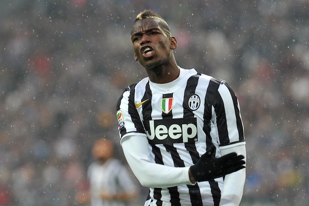 TURIN, ITALY - APRIL 19:  Paul Pogba of Juventus reacts during the Serie A match between Juventus and Bologna FC at Juventus Arena on April 19, 2014 in Turin, Italy.  (Photo by Valerio Pennicino/Getty Images)