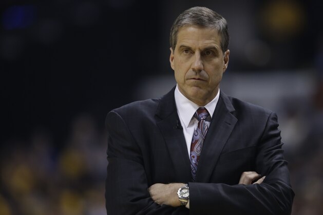 Washington Wizards head coach Randy Wittman in action during the first half of game 5 of the Eastern Conference semifinal NBA basketball playoff series against the Indiana Pacers Tuesday, May 13, 2014, in Indianapolis. (AP Photo/Darron Cummings)